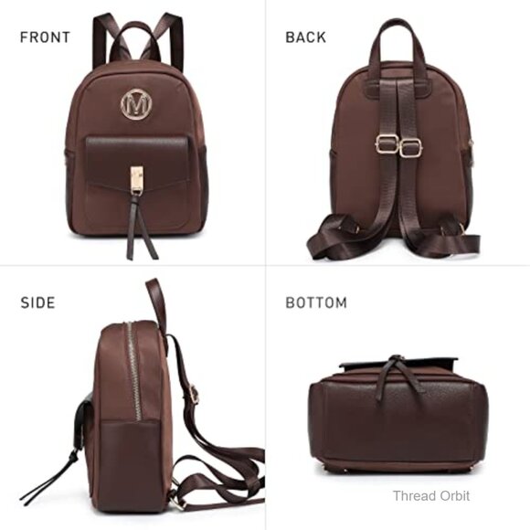 Mini Nylon Backpack Purse, Lightweight Travel Daypack with Tassel main image 5